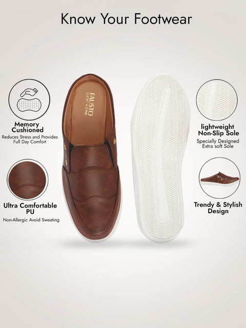 Men Brown Casual Slip-On Shoes