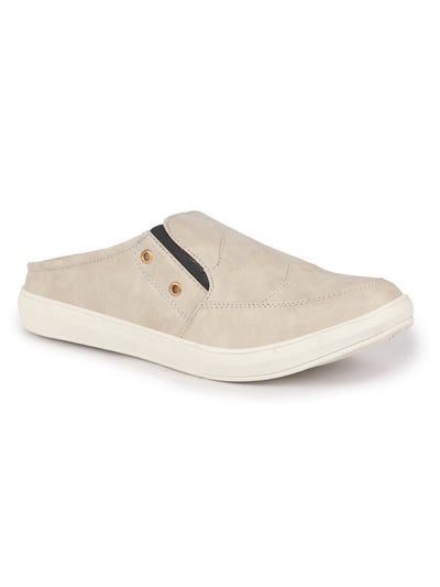 Men Cream Casual Slip-On Shoes
