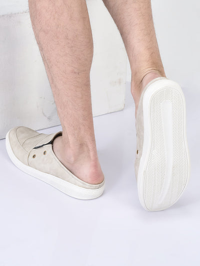 men cream casual slip-on shoes