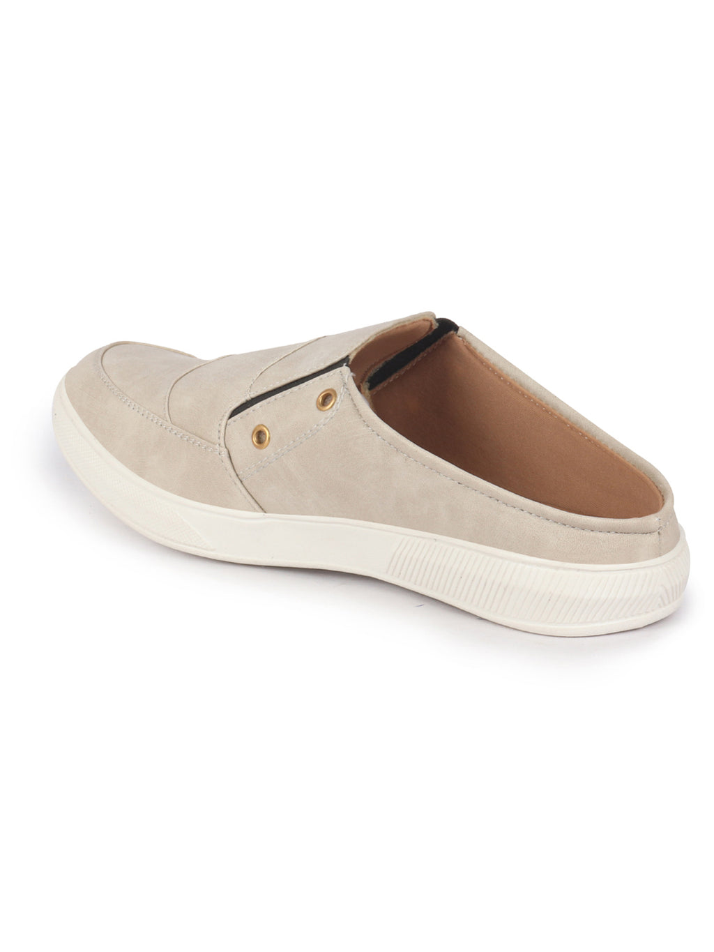 men cream casual slip-on shoes