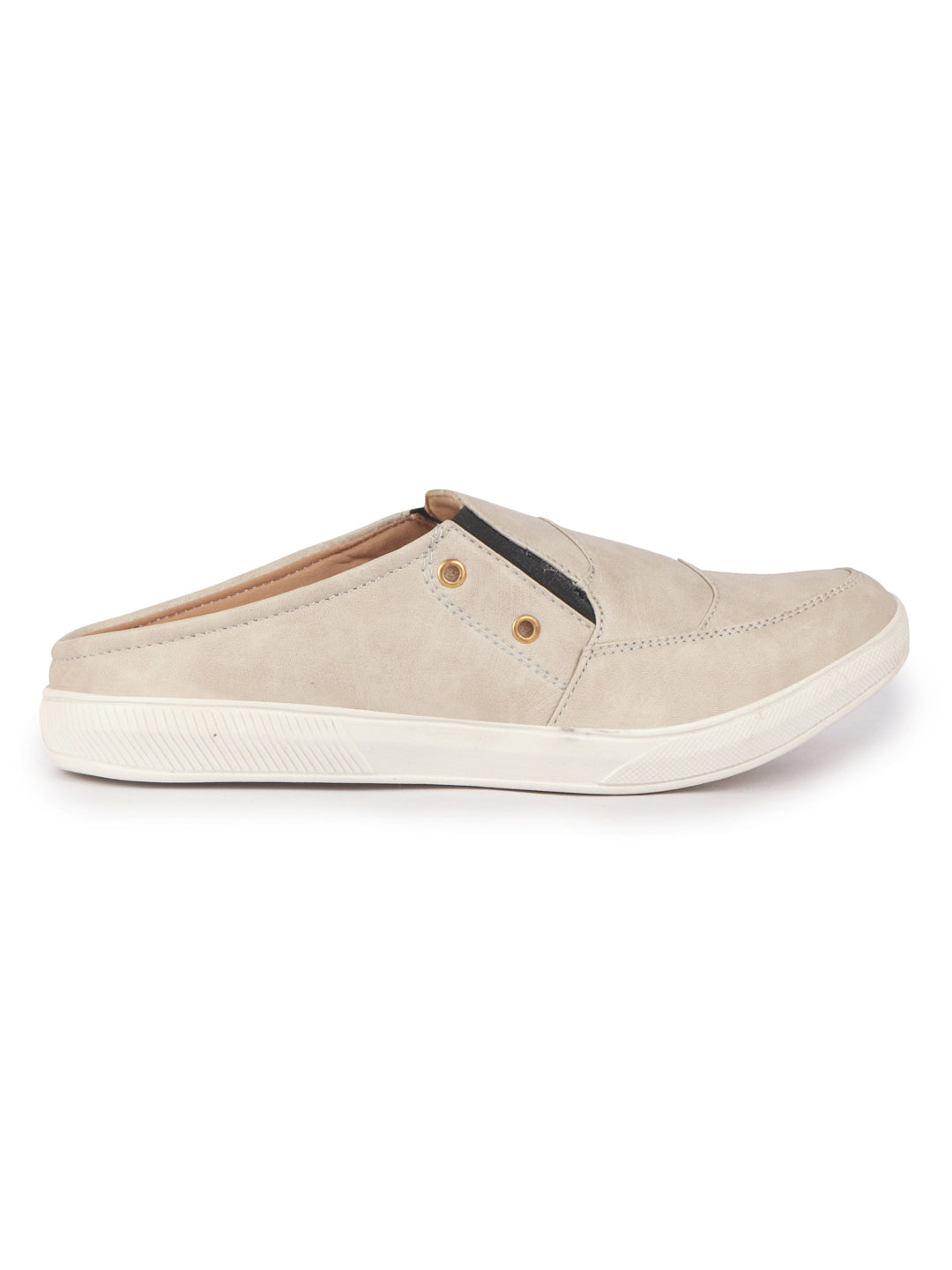 men cream casual slip-on shoes