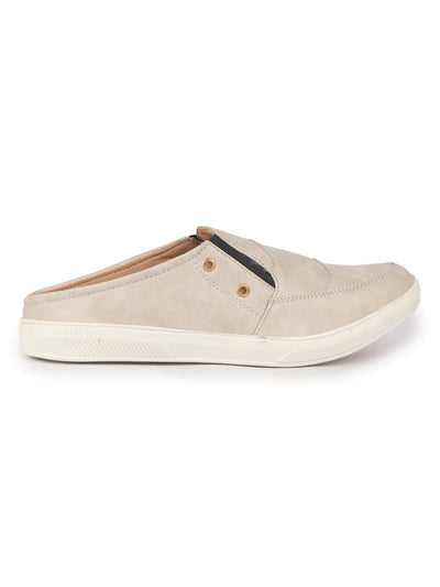 Men Cream Casual Slip-On Shoes