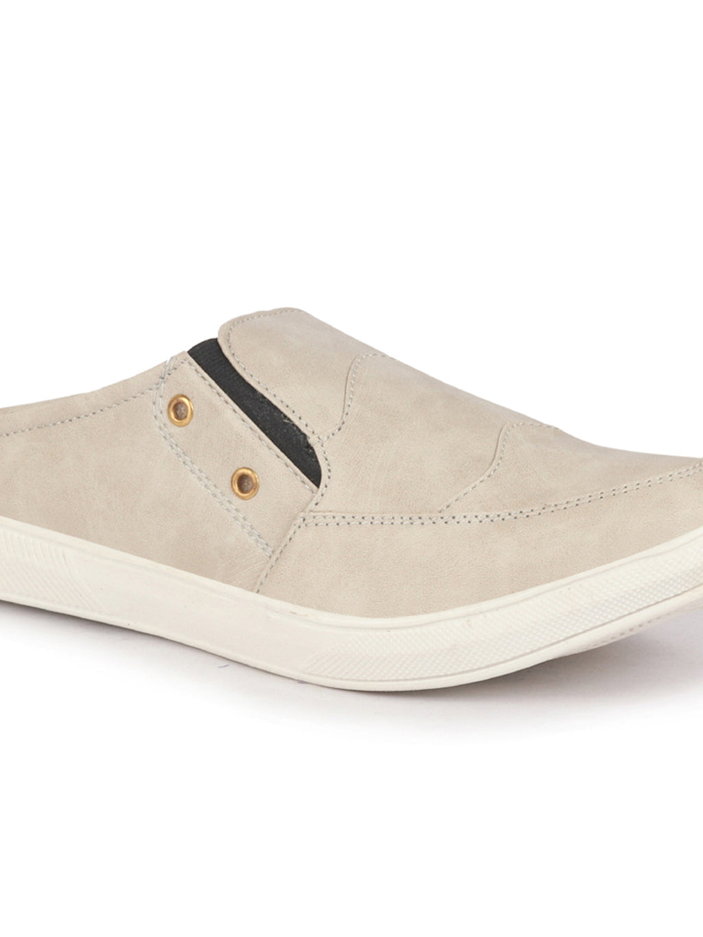 men cream casual slip-on shoes