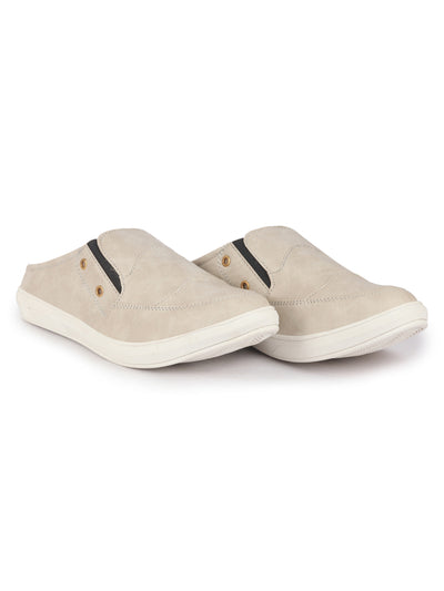 Men Cream Casual Slip-On Shoes