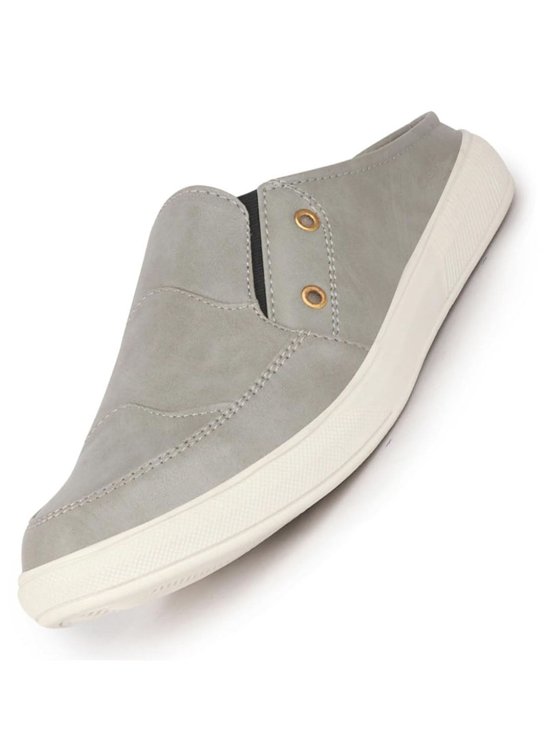 men grey casual slip-on shoes