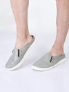 men grey casual slip-on shoes