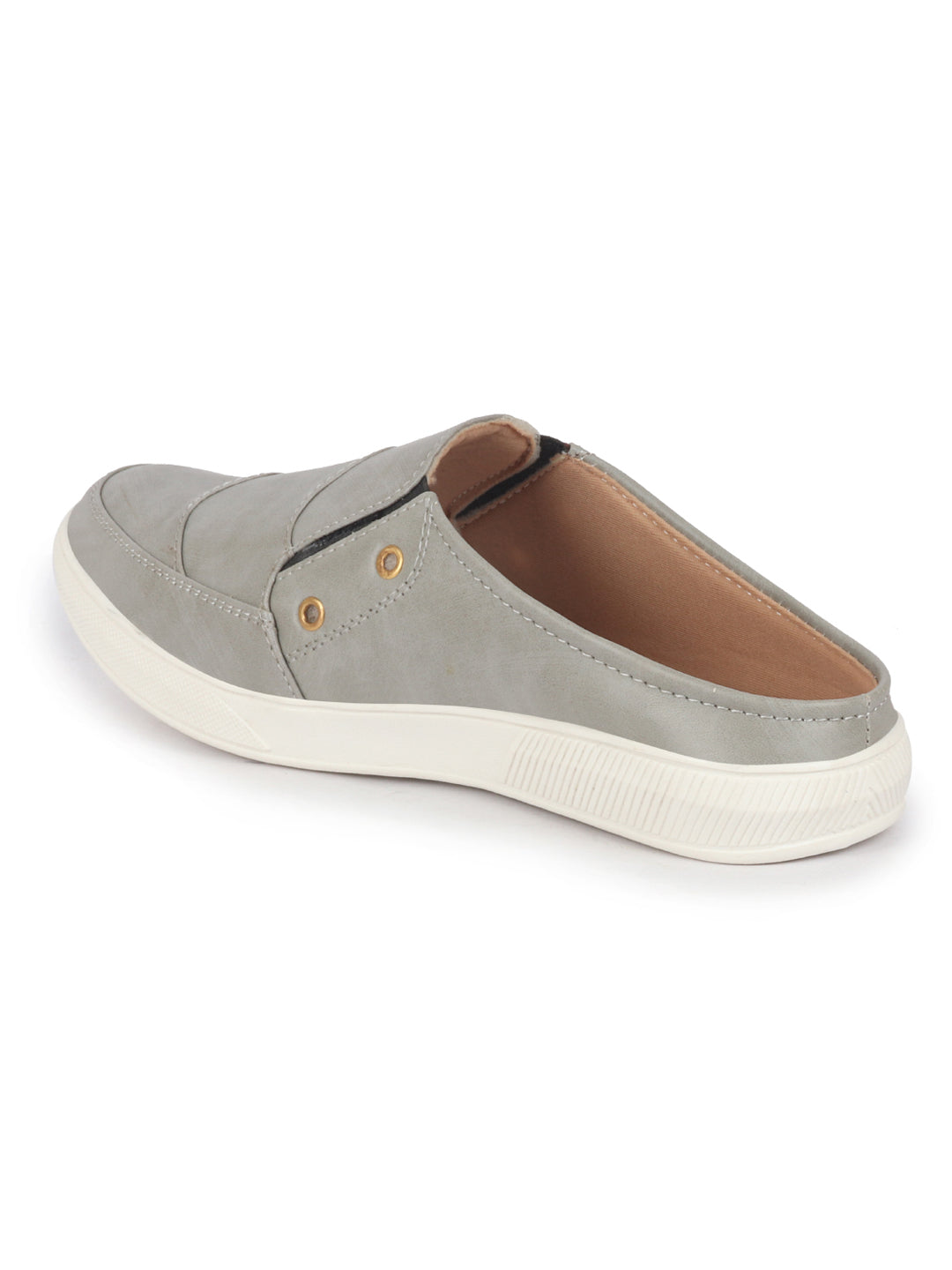 men grey casual slip-on shoes