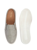 men grey casual slip-on shoes