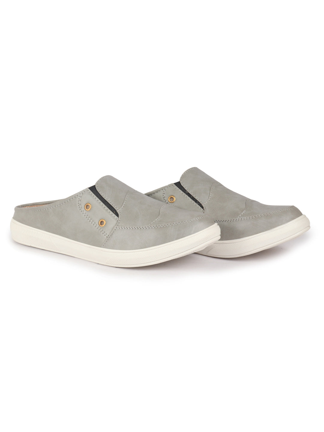 men grey casual slip-on shoes
