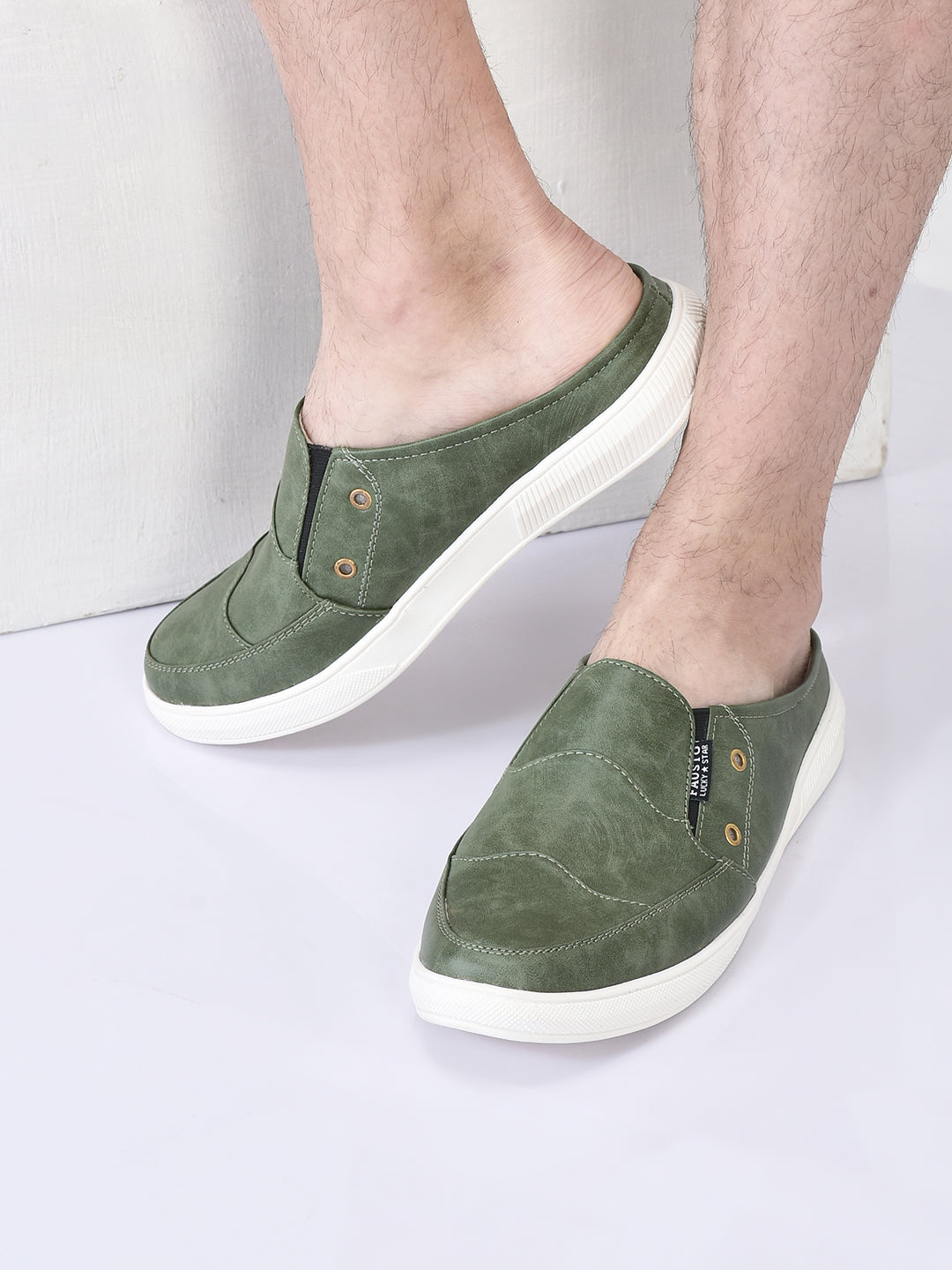 Buy Olive Green Casual Slip-On Shoes For Men Fausto