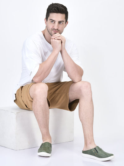 men olive green casual slip-on shoes