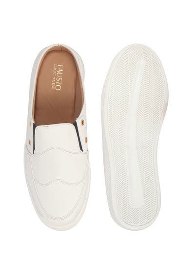 Men White Casual Slip-On Shoes