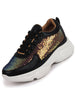 Women Black Stylish Lace Up Embellished Sneakers