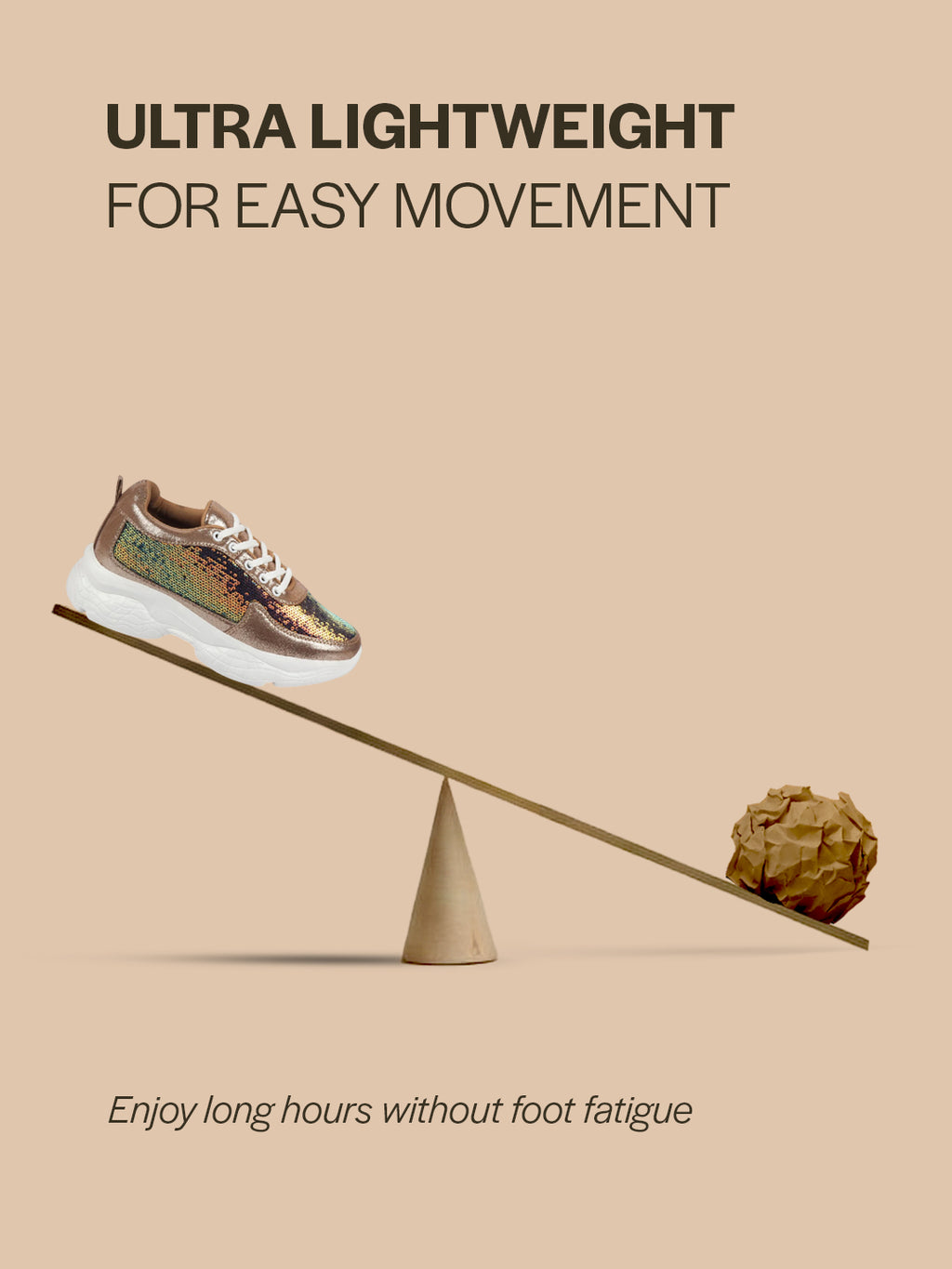 Women Golden Stylish Lace Up Embellished Sneakers