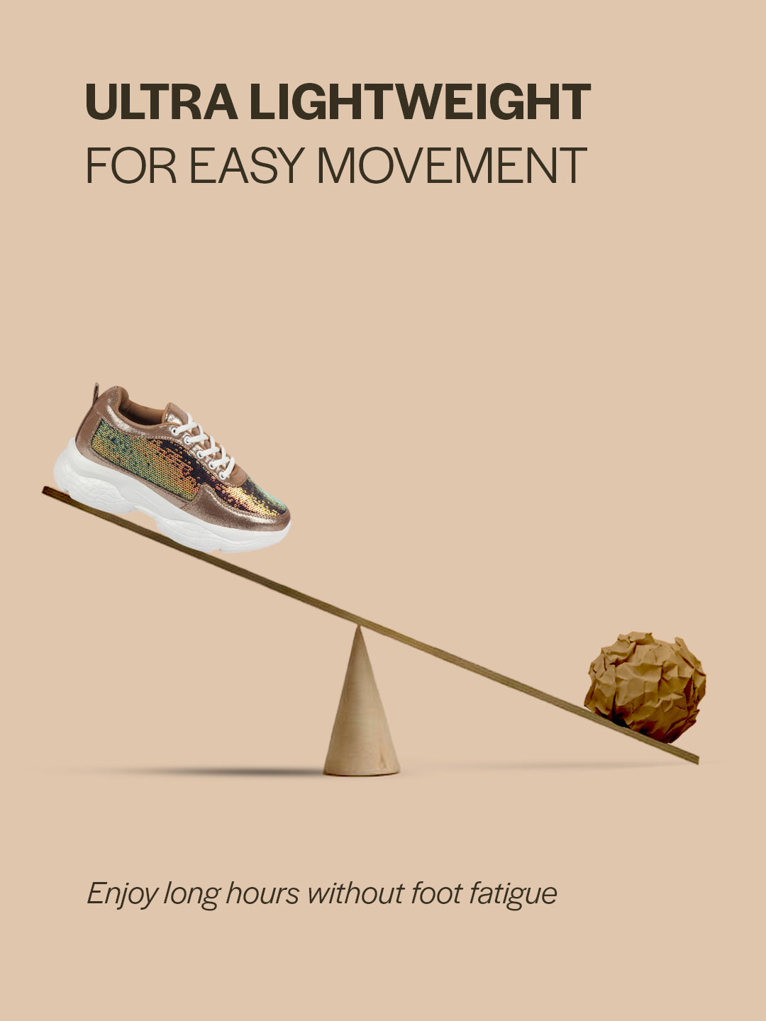Women Golden Stylish Lace Up Embellished Sneakers