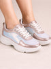 Women Pink Stylish Lace Up Embellished Sneakers