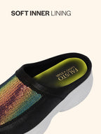Women Black Back Open Embellished Slip On Mules for Evening|Party Outfit|Ultra Soft Shoes with Anti Skid Sole