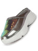 Women Grey Back Open Embellished Slip On Mules for Evening|Party Outfit|Ultra Soft Shoes with Anti Skid Sole