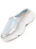 Women Silver Back Open Embellished Slip On Mules
