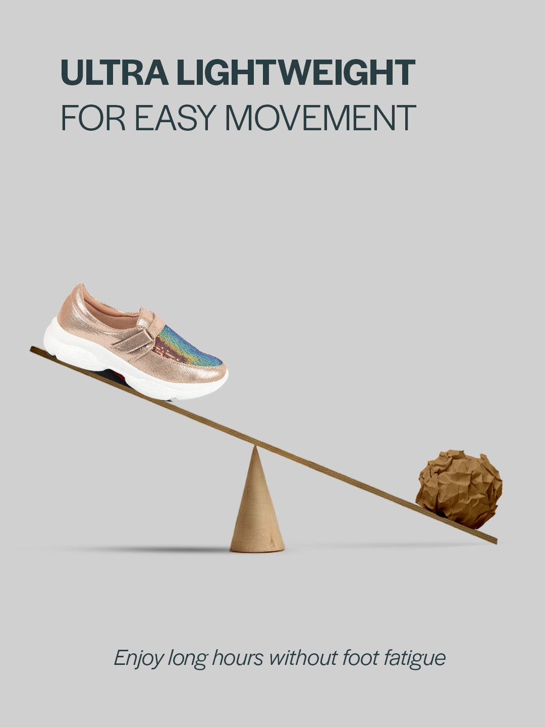 Women Golden Stylish Hook & Loop Sneakers