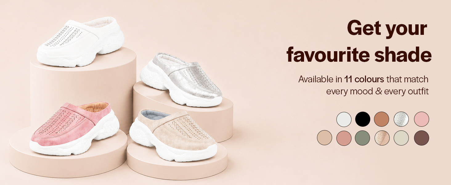 Women Pink Laser Cut Design Stitched Back Open Slip On Mules Shoes