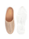 Women Beige Laser Cut Design Stitched Back Open Slip On Mules Shoes