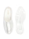 Women Silver Laser Cut Design Stitched Back Open Slip On Mules Shoes