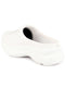 Women White Laser Cut Design Stitched Back Open Slip On Mules Shoes