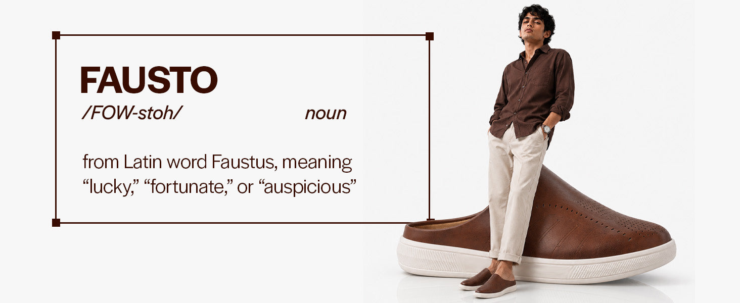 Men Brown Back Open Stylish Design Slip On Shoes