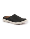 Shop Men Black Back Open Stylish Design Slip On Shoes Online.
