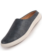 Men Blue Back Open Stylish Design Slip On Shoes
