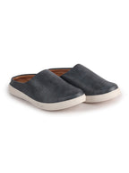 Men Blue Back Open Stylish Design Slip On Shoes