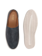 Men Blue Back Open Stylish Design Slip On Shoes