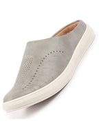 Men Grey Back Open Stylish Design Slip On Shoes