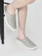 Men Grey Back Open Stylish Design Slip On Shoes