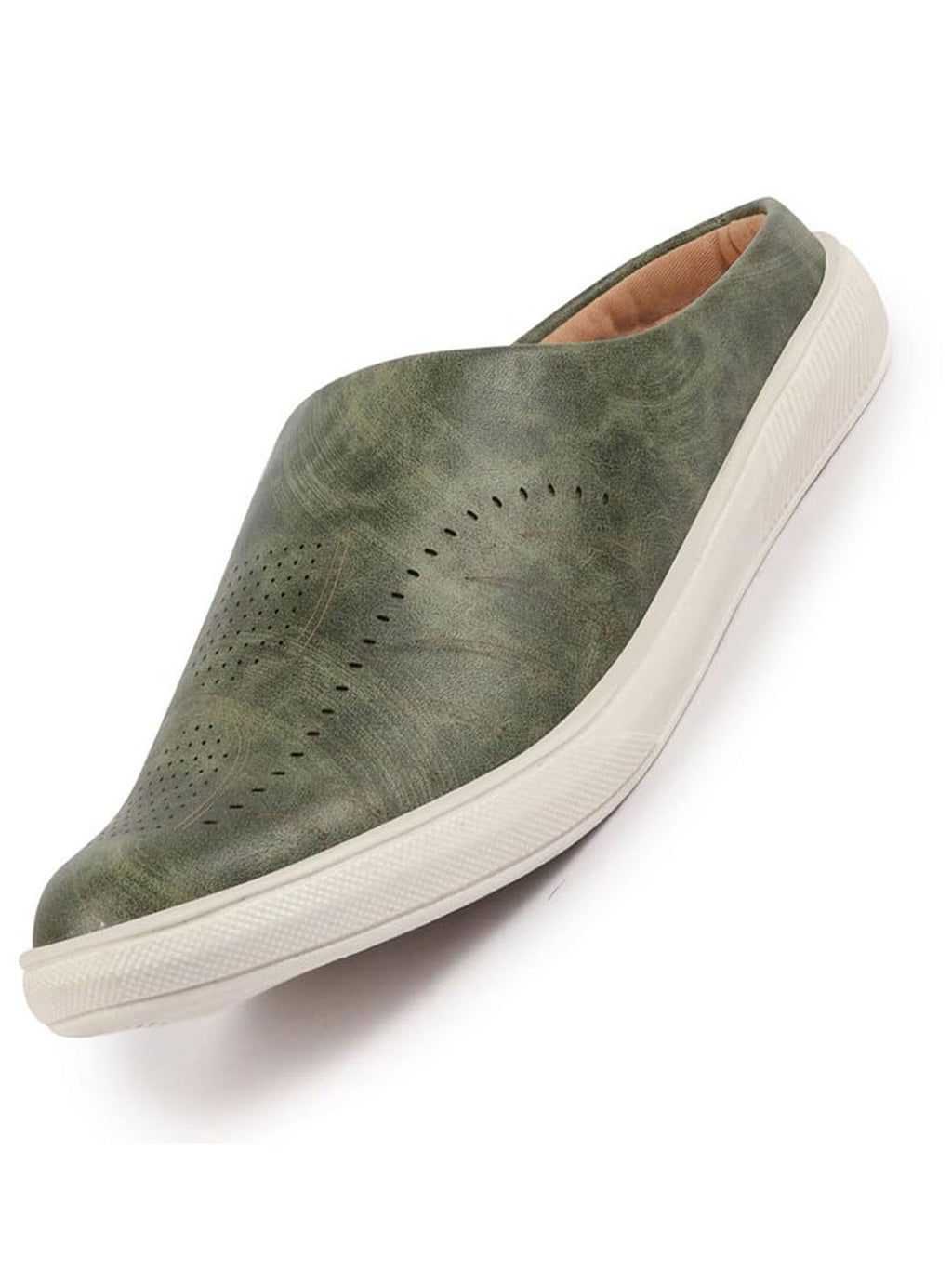 Shop Men Grey Back Open Stylish Design Slip On Shoes Online.