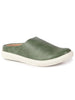 Men Olive Green Back Open Stylish Design Slip On Shoes