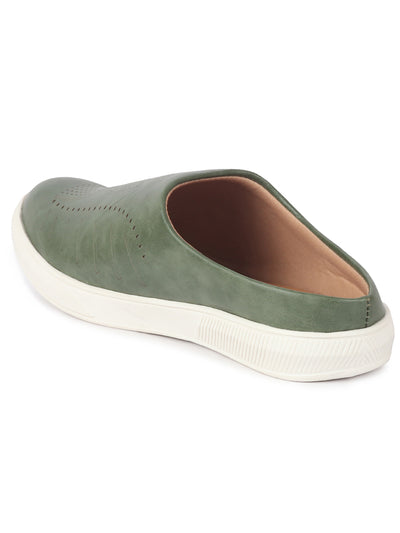 Shop Men Grey Back Open Stylish Design Slip On Shoes Online.