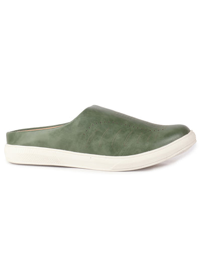 Shop Men Grey Back Open Stylish Design Slip On Shoes Online.