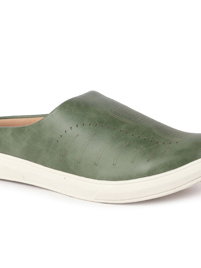 Shop Men Grey Back Open Stylish Design Slip On Shoes Online.