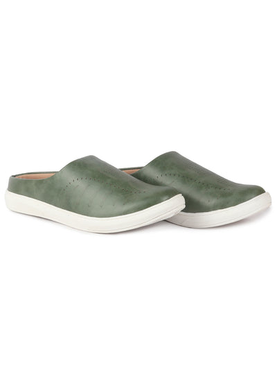 Shop Men Grey Back Open Stylish Design Slip On Shoes Online.