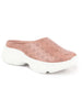 Women Peach Back Open Classic Design Slip On Mules Shoes