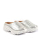 Shop Women Silver Back Open Classic Design Slip On Mules Shoes Online.