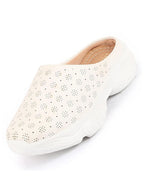 Shop Women White Back Open Classic Design Slip On Mules Shoes Online.