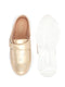 Women Golden Laser Cut Floral Design Hook and Loop Back Open Slip On Mules Shoes