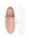 Women Peach Laser Cut Floral Design Hook and Loop Back Open Slip On Mules Shoes