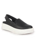 Women Black Height Enhancer Elastic Closure Back Strap Platform Heel Slip On Shoes|Stylish|Chunky|Weekend|Classic Sneaker Shoes