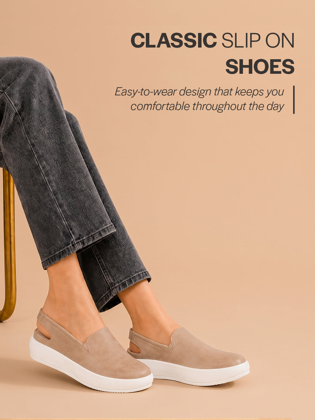 Women Cheeku Height Enhancer Elastic Closure Back Strap Platform Heel Slip On Shoes|Stylish|Chunky|Weekend|Classic Sneaker Shoes