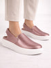 Women Peach Height Enhancer Elastic Closure Back Strap Platform Heel Slip On Shoes|Stylish|Chunky|Weekend|Classic Sneaker Shoes
