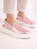 Women Pink Height Enhancer Elastic Closure Back Strap Platform Heel Slip On Shoes|Stylish|Chunky|Weekend|Classic Sneaker Shoes